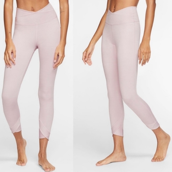 Nike Yoga High Waist 7/8 Blush Pink Leggings Size XXL - Picture 1 of 10